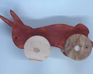 1420 Wheeled Rustic Rabbit